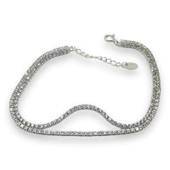 6.3 gr Pulsera Premium Doble Cubics Blanco y Azul Plata Italiana - comprar online