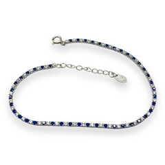 3.2 gr Pulsera Premium Cubics Blanco y Azul Plata Italiana - comprar online