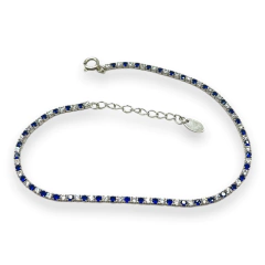 3.2 gr Pulsera Premium Cubics Blanco y Azul Plata Italiana - comprar online
