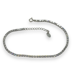 3.9 gr Pulsera Premium Cubics Blancas Plata Italiana - comprar online