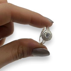 8 gr Conjunto Dije + Cadena + Aros + Anillo Plata Italiana - Stal Joyas