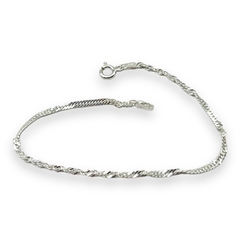 1.6 gr Pulsera Trenzada Plata Italiana