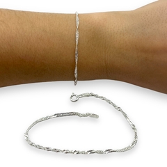 1.3 gr Pulsera Trenzada Plata Italiana
