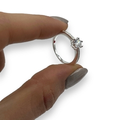 2.2 gr Anillo Ideal Compromiso Cubics Blancos Plata Italiana (Sin Estuche) - comprar online