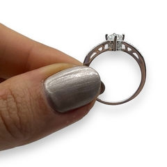 2.2 gr Anillo Ideal Compromiso Cubics Blancos Plata Italiana (Sin Estuche) - comprar online