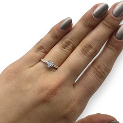 2.3 gr Anillo Ideal Compromiso Cubics Blancos Plata Italiana - comprar online