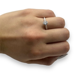 2.3 gr Anillo Ideal Compromiso Cubics Blancos Plata Italiana en internet