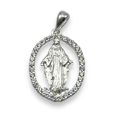 2.1 gr Dije Virgen con Cubics Blancos Plata Italiana - comprar online