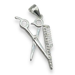 2.9 gr Dije Especial Peluquería con Cubics Blancos Plata Italiana - comprar online