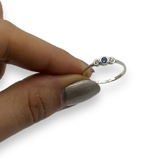 ART-164 Anillo Tres Piedras - Variedad de Colores Plata 925 - tienda online