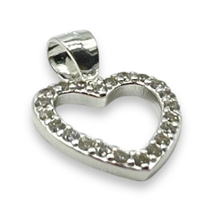 1.9 gr Dije Corazon con Cubics Blancos Plata Italiana - comprar online