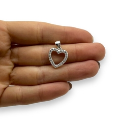 1.9 gr Dije Corazon con Cubics Blancos Plata Italiana en internet