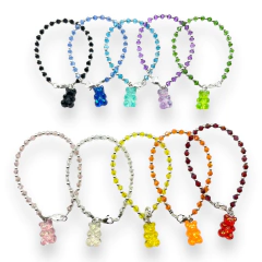 YUMMY-VOL Pulsera Cristal de Roca y Yummy - Variedad de Colores Acero Blanco - comprar online