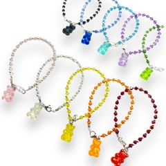 YUMMY-VOL Pulsera Cristal de Roca y Yummy - Variedad de Colores Acero Blanco