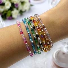 VOL-TRI Pulsera Tri-Color - Variedad de Colores Acero Blanco