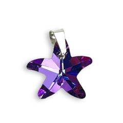 Imagen de 6240-2 Dije Cristal Estrella de Mar - Variedad de Colores Acero Blanco/Dorado
