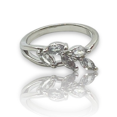 0453 Anillo Hojitas y Cubics - Ultimas Unidades Metal - comprar online