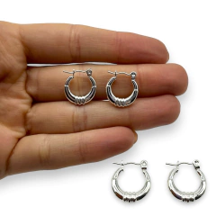 3614 Aros Argollas (18mm) Acero Blanco