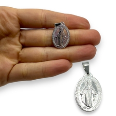 6035 Dije Virgen Medalla Milagrosa Acero Blanco