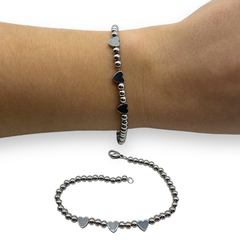 8851 Pulsera Finita Corazones Acero Quirúrgico