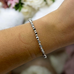 VOL-100-1 Pulseras Cristal de Roca Plateada Premium Acero Blanco en internet