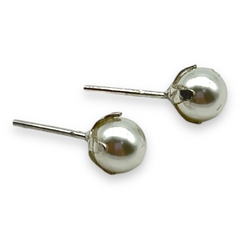 ART-143 Aros Perlas - Variedad de Medidas Plata 925 - tienda online