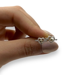 ART 24 Aros Pasantes Corazon con Alas -3 Plata y Oro - comprar online