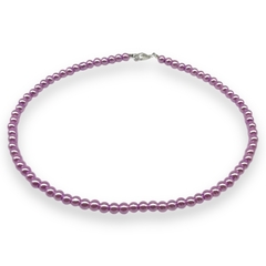 Vol-110 Collar Solo Perlas (6 mm) - Variedad de Colores Acero Blanco - tienda online