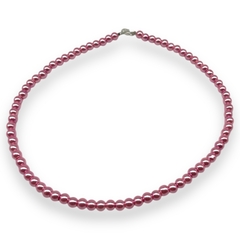 Vol-110 Collar Solo Perlas (6 mm) - Variedad de Colores Acero Blanco - comprar online