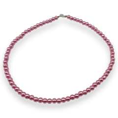 Vol-110 Collar Solo Perlas (6 mm) - Variedad de Colores Acero Blanco - comprar online