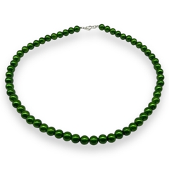 Vol-111 Collar Solo Perlas (8 mm) - Variedad de Colores Acero Blanco - comprar online