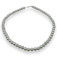 Vol-111 Collar Solo Perlas (8 mm) - Variedad de Colores Acero Blanco - Stal Joyas