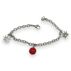 10246-4 Pulseras con Dijes Rojo - Ultimas Unidades Acero Quirúrgico