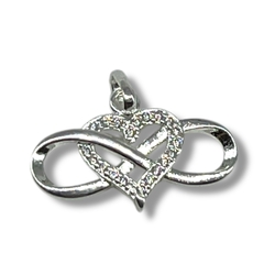 1.2 gr Dije Corazon e Infinito (12x20 mm) Plata 925