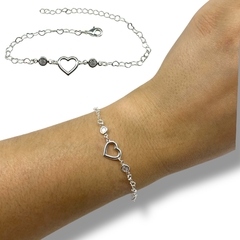 1.8 gr Pulsera Corazon Plata 925