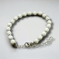 VOL-VOLCAN Pulsera "Edición Limitada" Piedras Volcánicas Blancas Plata 925