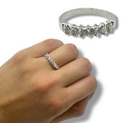ART-195 Anillo Cubics Blancos Plata 925