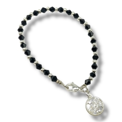 SIN-248 Pulsera "Edición Única" Cristal de Roca y Dije Moño- Últimas Unidades Acero Blanco (1 UNIDAD) en internet