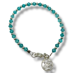 Imagen de SIN-248 Pulsera "Edición Única" Cristal de Roca y Dije Moño- Últimas Unidades Acero Blanco (1 UNIDAD)