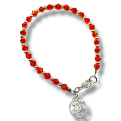 SIN-248 Pulsera "Edición Única" Cristal de Roca y Dije Moño- Últimas Unidades Acero Blanco (1 UNIDAD)