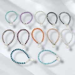 SIN-248 Pulsera "Edición Única" Cristal de Roca y Dije Moño- Últimas Unidades Acero Blanco (1 UNIDAD)