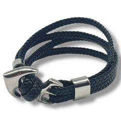 CUERO-1/30 Pulsera Cuero "Ancla Marinera" Cierre Imantado - comprar online