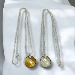 Promo 14: Lenteja - Seleccionar Color(20mm) + Cadena(40 cm) "Edición Única"- Últimas Unidades Plata Italia