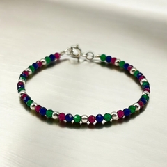 CRI-593 Pulsera Piedras Multicolor - Últimas Unidades Plata 925