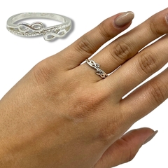 ART-197 Anillo Doble Infinito Plata 925 (SIN ESTUCHE) - comprar online