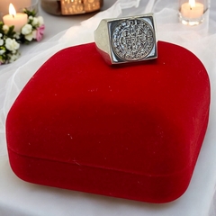 AG-62 PL Anillo San Benito Cuadrado Plata 925 (SIN ESTUCHE)