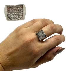 AG-62 PL Anillo San Benito Cuadrado Plata 925 (SIN ESTUCHE) - comprar online