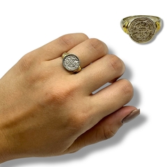AG-335 Anillo San Benito Reversible Plata y Oro