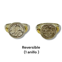 AG-335 Anillo San Benito Reversible Plata y Oro en internet