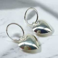1.8 gr Aros Colgantes Corazones (15mm) Plata 925